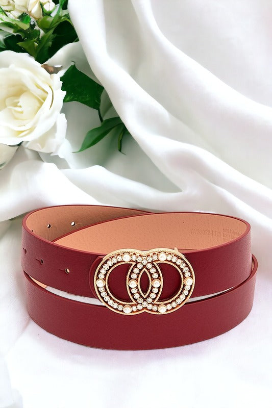 Pearl Rhinestone Infinity Belt