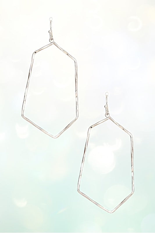 HAMMERED CUT OUT DANGLE EARRING