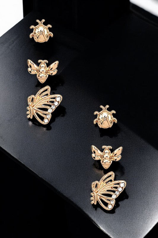 MIX INSECT POST EARRING SET