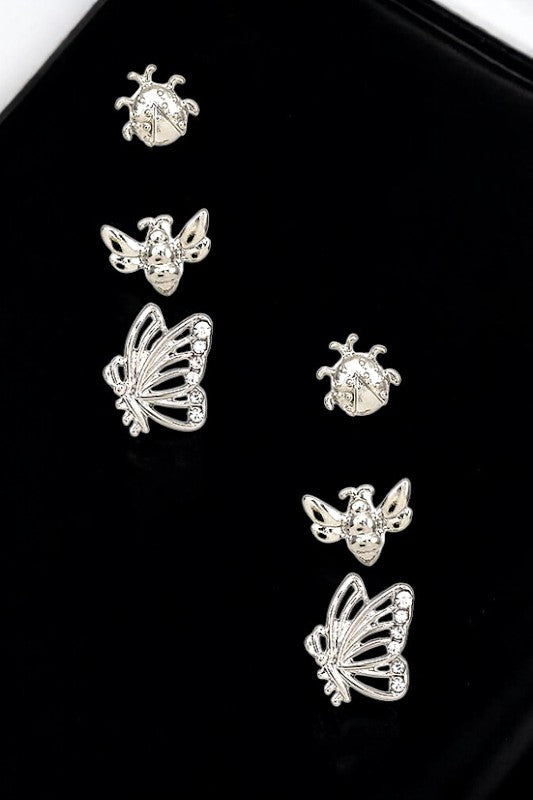 MIX INSECT POST EARRING SET