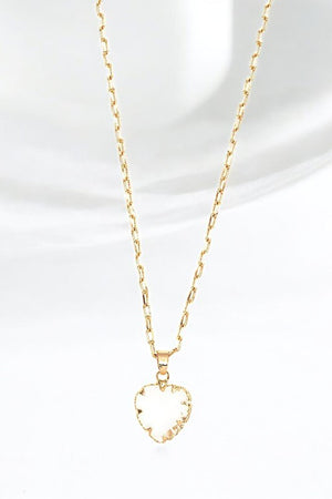 Heart Framed Stone Pendant Necklace
