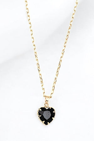 Heart Framed Stone Pendant Necklace