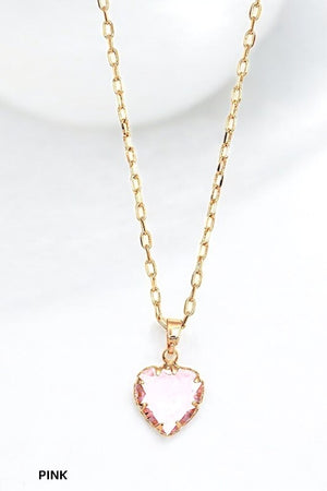 Heart Framed Stone Pendant Necklace