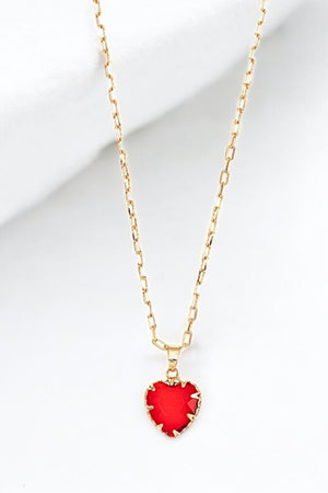 Heart Framed Stone Pendant Necklace
