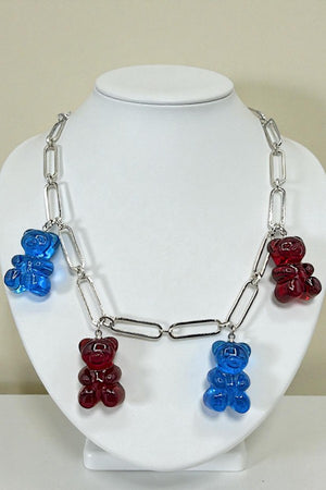 TEDDY BEAR CHARM CHAIN NECKLACE