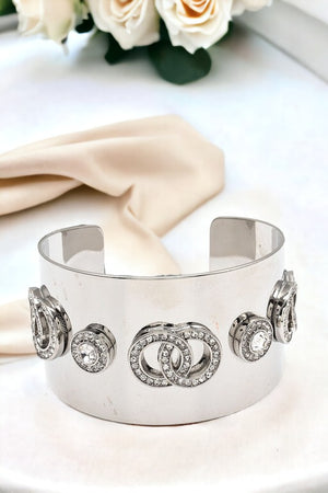 Infinity Gem Accent Cuff Bracelet