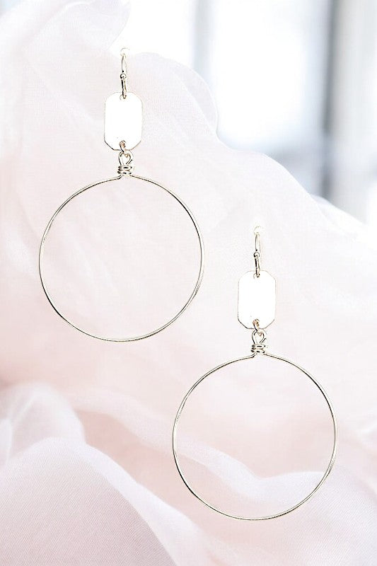 LINK CIRCLE DANGLE DROP EARRING