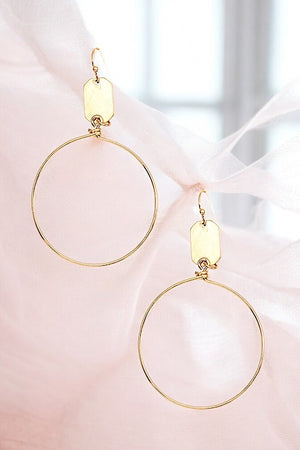 LINK CIRCLE DANGLE DROP EARRING