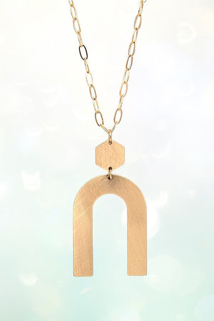 ELONGATED U PENDANT NECKLACE SET