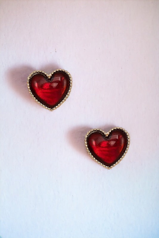 Heart Framed Post Earring