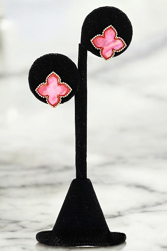 FOUR PETAL FLOWER POST EARRING