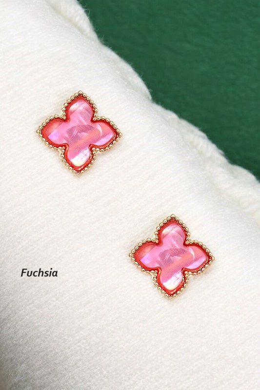 FOUR PETAL FLOWER POST EARRING