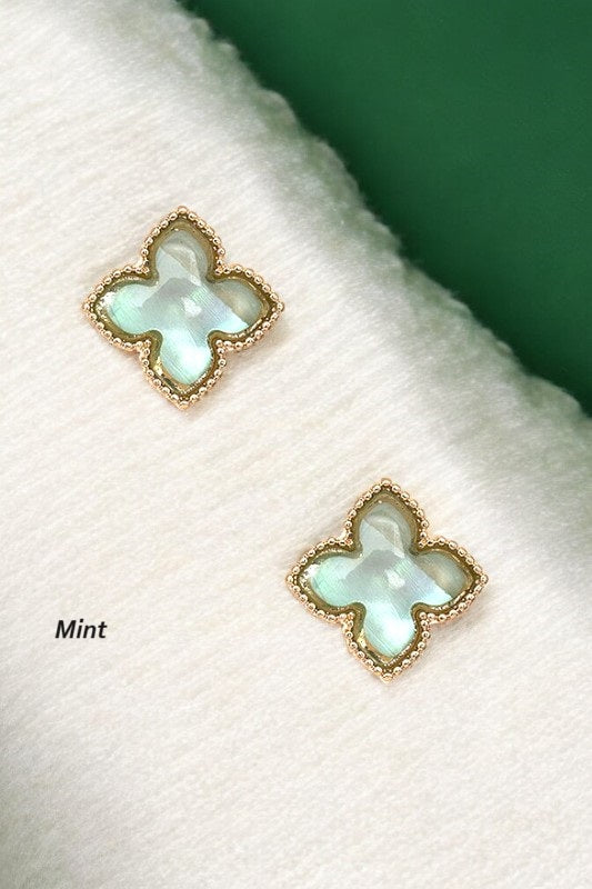 FOUR PETAL FLOWER POST EARRING