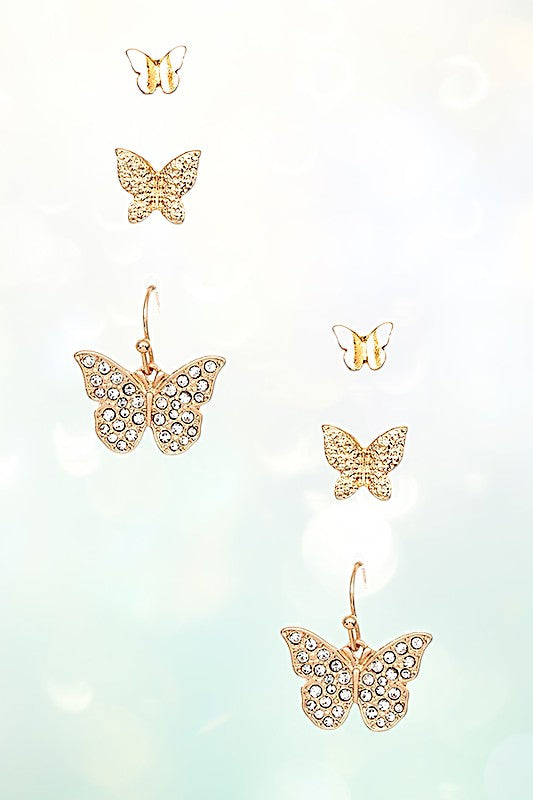 Butterfly post Earring Set