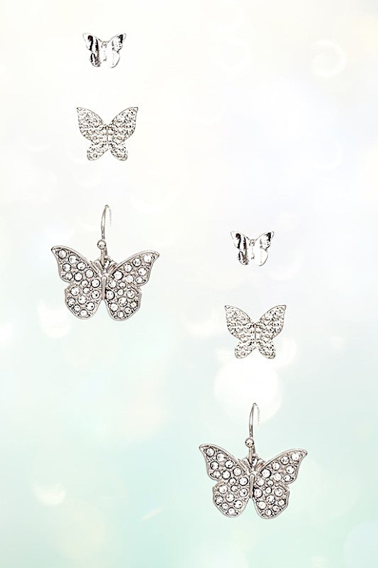 Butterfly post Earring Set