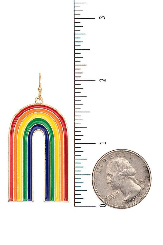 Oblong Rainbow Dangle Earring