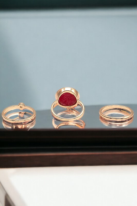 Gemstone Accent Mix Ring Set