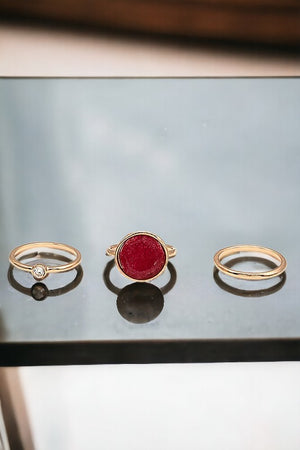 Gemstone Accent Mix Ring Set