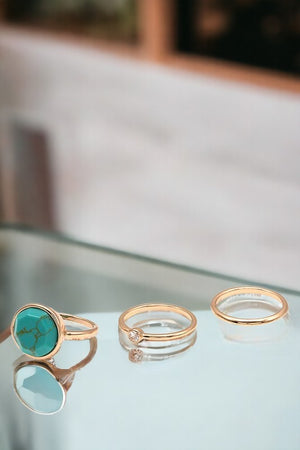 Gemstone Accent Mix Ring Set