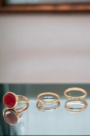 Gemstone Accent Mix Ring Set