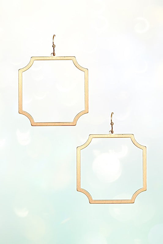 SQUARE CUT OUT DANGLE EARRING