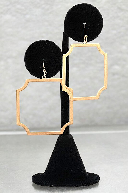 SQUARE CUT OUT DANGLE EARRING