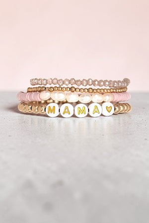 MAMA MULTI BEAD MIX STRETCH BRACELET SET