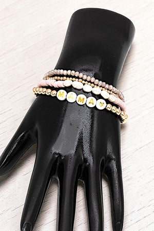 MAMA MULTI BEAD MIX STRETCH BRACELET SET