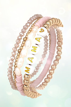 MAMA MULTI BEAD MIX STRETCH BRACELET SET