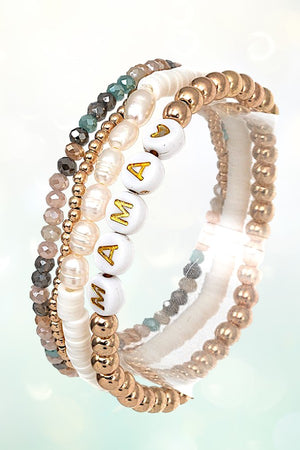 MAMA MULTI BEAD MIX STRETCH BRACELET SET