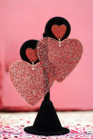 Glitter Heart Dangle Earring