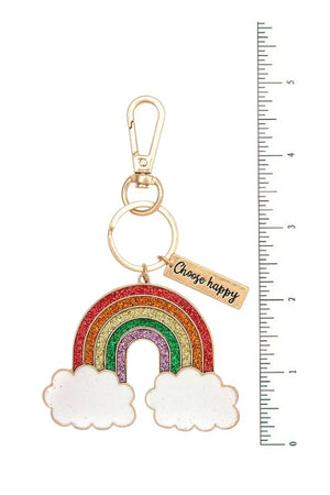 RAINDBOW GLITTER ACCENT KEYCHAIN