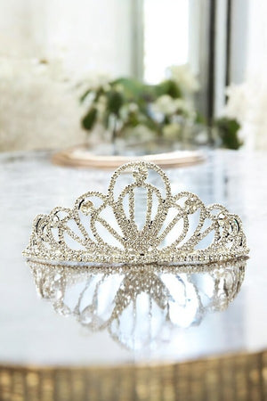 Scalloped Rhinestone Tiara Crown