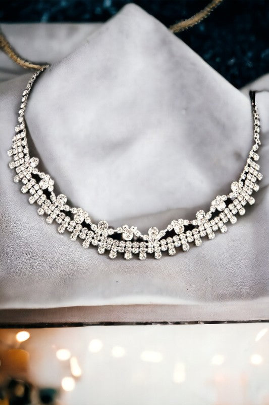 Rhinestone Pave Evening Collar Necklace