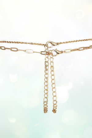 GEM CROSS PENDANT CHAIN LAYERED NECKLACE SET