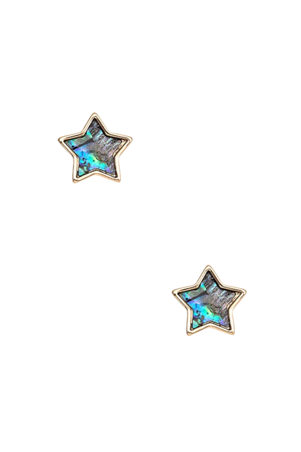 GENUINE ABALONE STAR POST EARRING