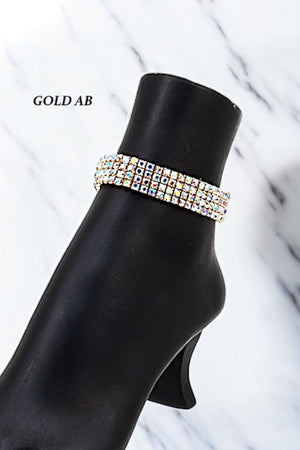 MULTI STACK RHINESTONE PAVE ANKLET