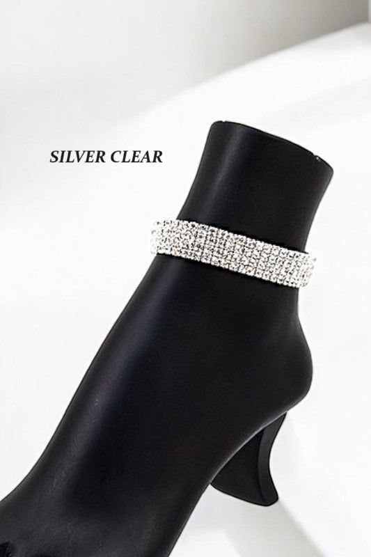 MULTI STACK RHINESTONE PAVE ANKLET