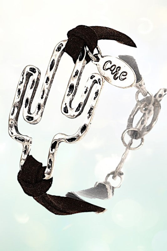 WESTERN CACTUS CUT OUT CHARM BRACELET