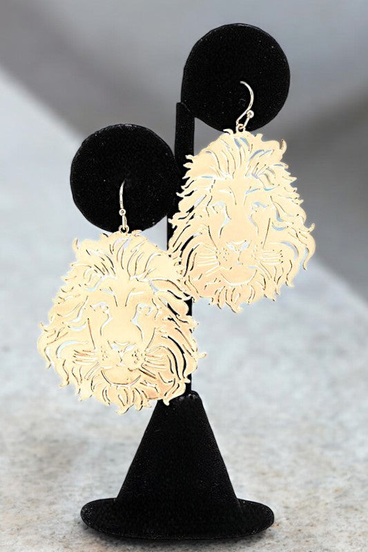 LION HEAD CUT OUT EARRING