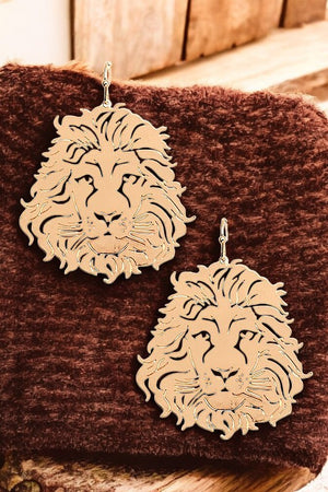 LION HEAD CUT OUT EARRING