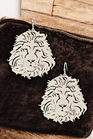 LION HEAD CUT OUT EARRING