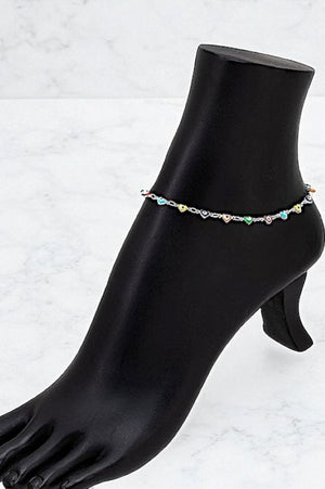 EVIL EYE HEART LINK ANKLET