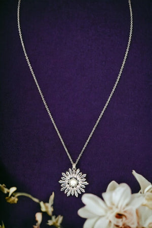 Floral Pearl Pendant Necklace