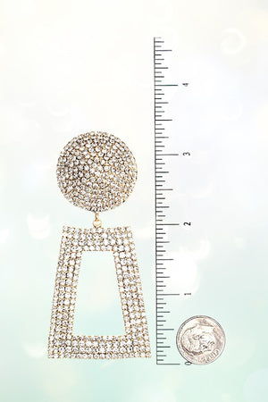 RHINESTONE PAVE CUT OUT DANGLE EARRING