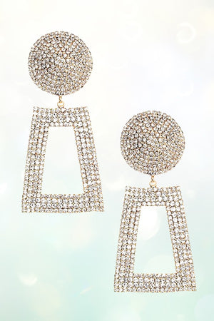 RHINESTONE PAVE CUT OUT DANGLE EARRING