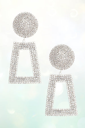 RHINESTONE PAVE CUT OUT DANGLE EARRING