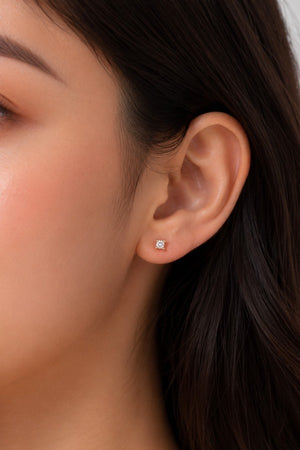 DAINTY ROUND POST STUD EARRING