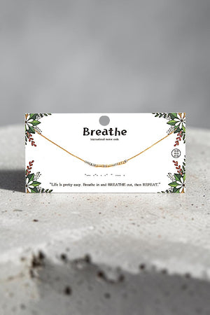 BREATHE MORSE CODE PENDANT NECKLACE