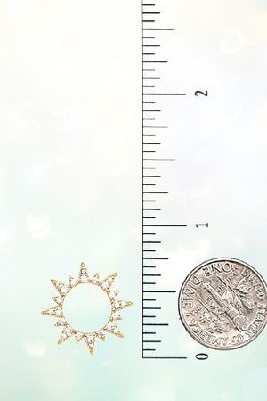 ROUND CZ STONE SUNSHINE POST EARRING
